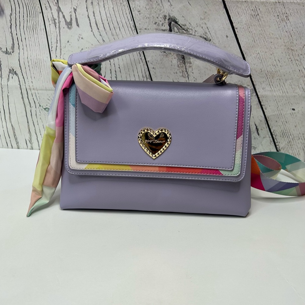New! Betsey Johnson Printed Flap Crossbody Handbag